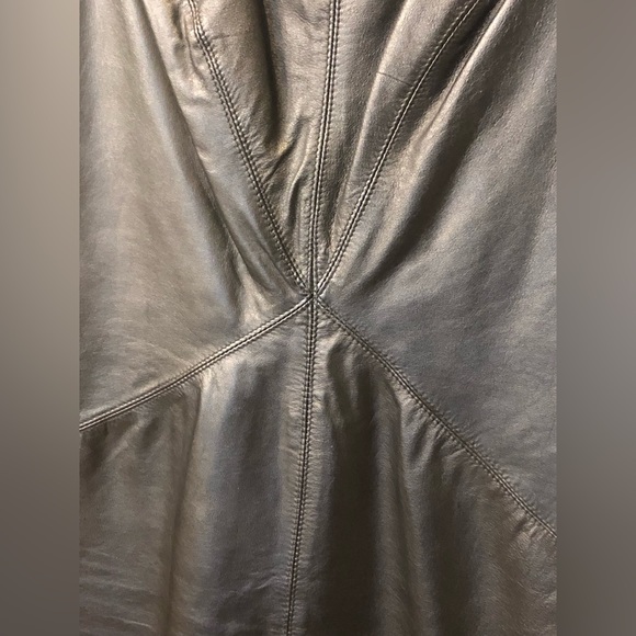 Vintage 80s Spenser Jeremy Lamb Leather Sleeveless Dress - Picture 5 of 11